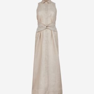 Crossover Linen Dress