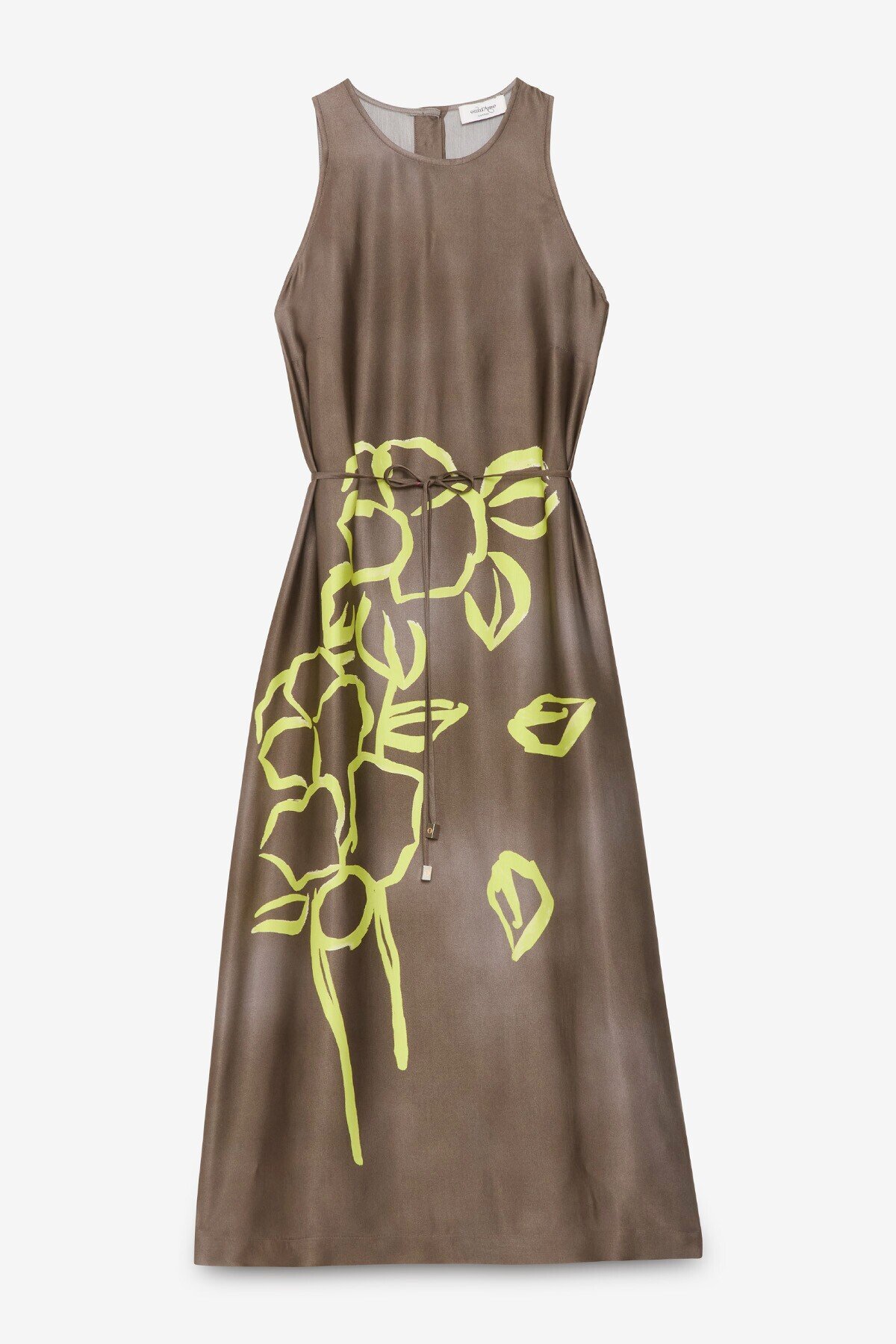 Viscose satin midi dress